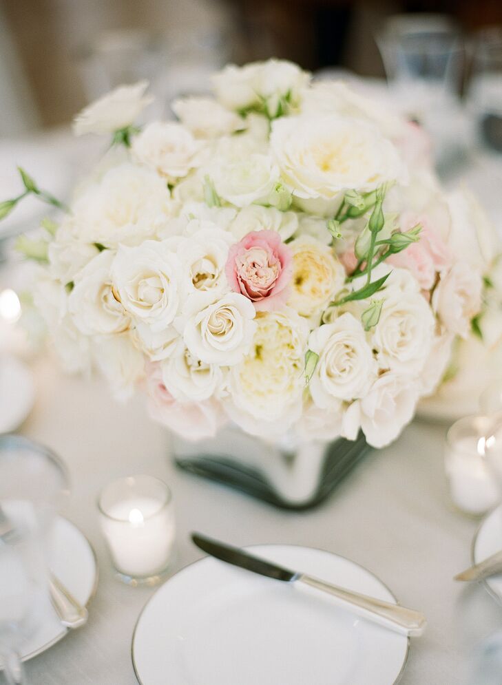 Romantic Ivory Rose Centerpieces