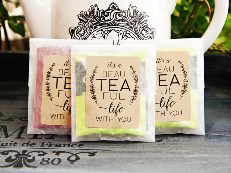 Wedding Tea Bag Envelope Personalized Party Favor Set of 12 