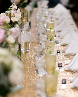 Glamorous Gold Glitter Table Linens