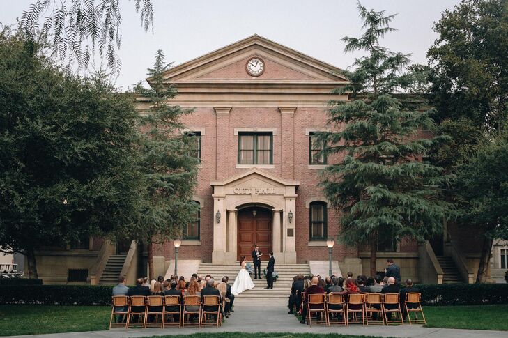 Outdoor Ceremony at Universal Studios Backlot Courthouse in Hollywood