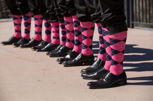 Groomsmen Pink Argyle Socks