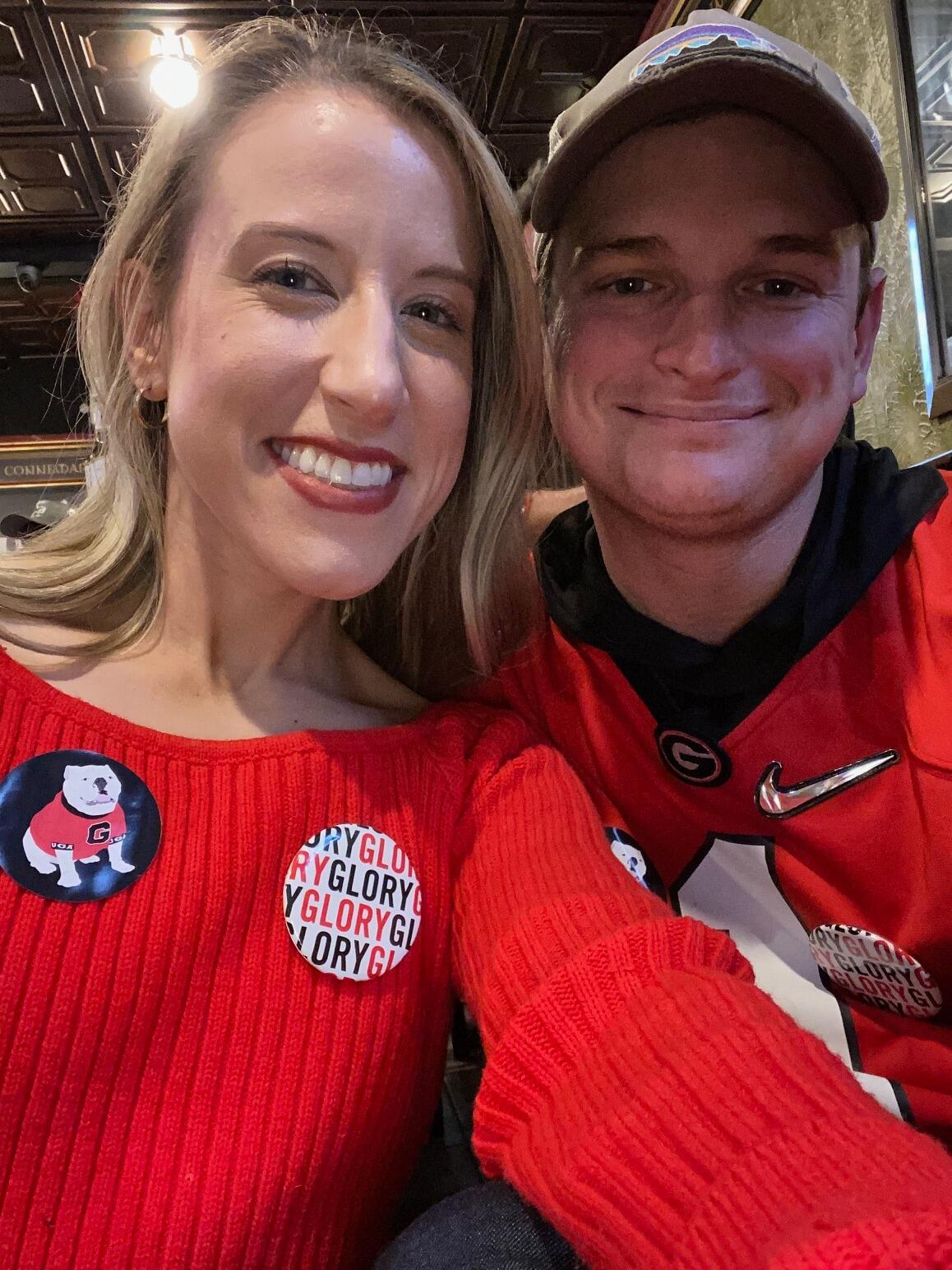 Arthur slowly turning into a UGA football fan... (Although this game didn't go well)