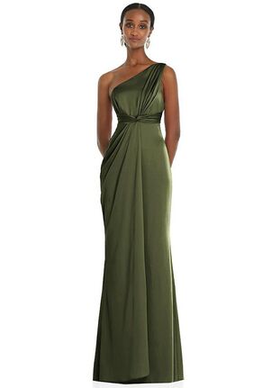 Dessy Group One-Shoulder Draped Twist Empire Waist Trumpet Gown - 3111 One Shoulder Bridesmaid Dress