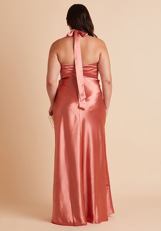 Birdy Grey Monica Dress Curve in Terracotta Halter Bridesmaid Dress - 3