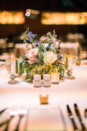 Elegant Pink and Gold Table With Candles
