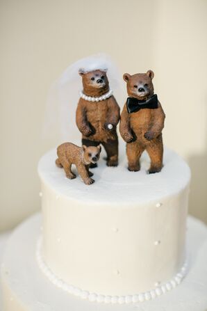 Cake Topper with Bear Bride and Groom