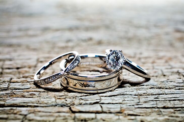 Round-Cut Diamond and Silver Rings