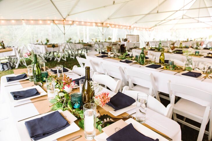 Casual Dining Tables at Backyard Tent Reception