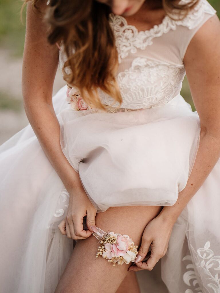 bride gift Embroidered Lace Bridal Garter,toss garter Wedding Garter Set of 2 Custom Size Garter nice catch 