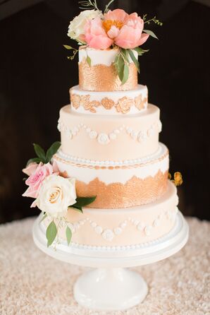 Lace Applique Wedding Cake