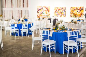 Cobalt-Blue Linens in Open Setting