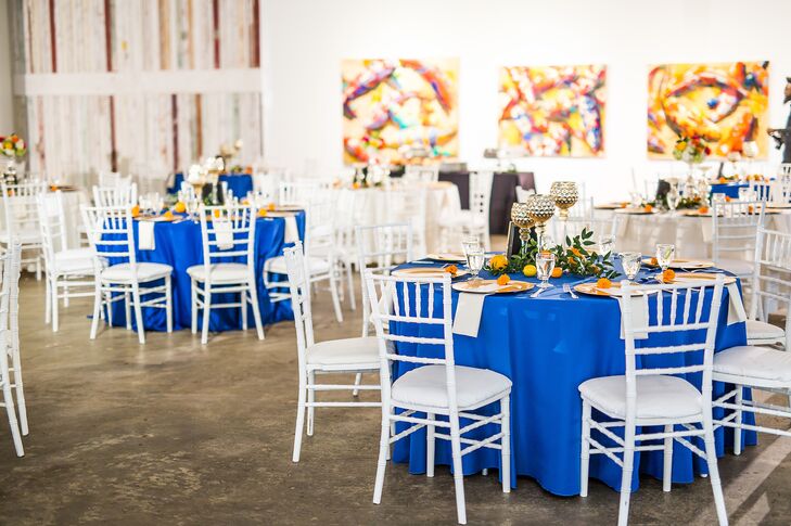 Cobalt-Blue Linens in Open Setting