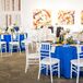 Cobalt-Blue Linens in Open Setting