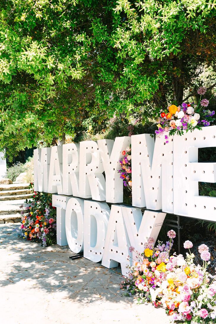 "Marry Me Today" Marquee Letter Sign