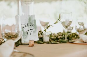 Sage-Green Watercolor Table Numbers