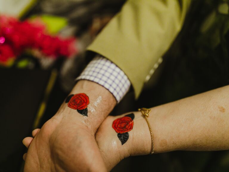 2023 wedding reception trend idea temporary wedding tattoo station