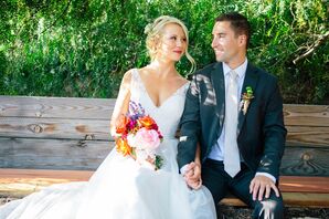 Ivory Custom-Made V-Neck Wedding Dress