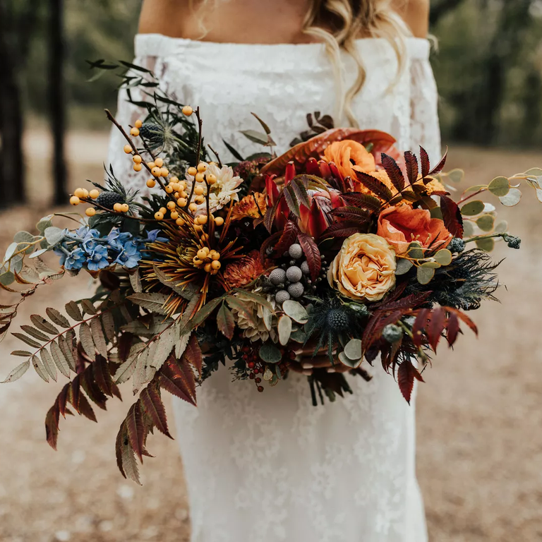 Boho eucalyptus wedding bouquet