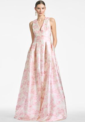 Sachin & Babi Brooke Gown - Blush Watercolor Floral Pink Mother Of The Bride Dress