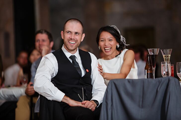 Smiling Married Couple at the Reception