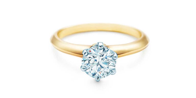 The Tiffany Setting 18K Yellow Gold diamond engagement ring