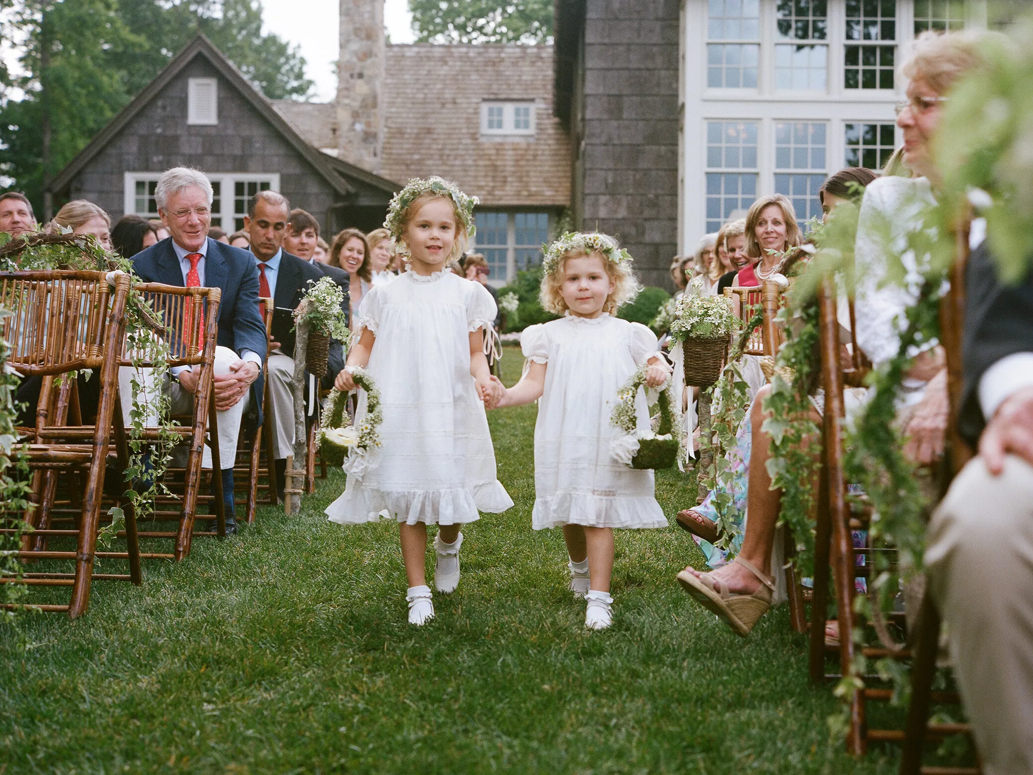 These adorable grandmothers are flower girls at wedding