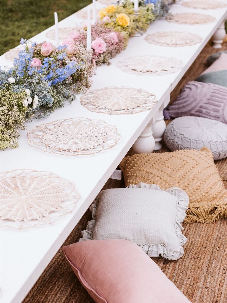 Unexpected seating idea for a personalized wedding. 