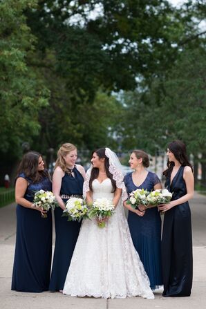 Navy and White Wedding Party