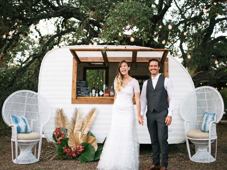70s themed wedding vintage cocktail truck