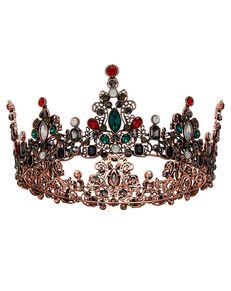 AW Bridal AW BRIDAL Queen Crowns for Women Rhinestone Wedding Tiara and Crowns for Women Baroque Crown for Halloween Cosplay Birthday Crowns for Girls (Multicolored) Tiara