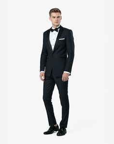 Menguin Navy Peak Lapel Tuxedo Blue Tuxedo