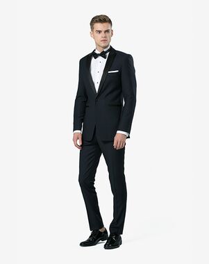 Menguin Navy Peak Lapel Tuxedo Blue Tuxedo