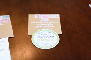 Blue and Green Circle Save-the-Dates
