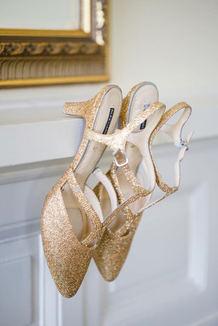 Gold Sparkly Glamorous Shoes