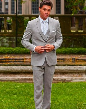 BLACKTIE SHARKSKIN Black & White Wedding Suit Grey Tuxedo