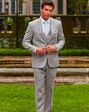 BLACKTIE SHARKSKIN Black & White Wedding Suit Grey Tuxedo - thumbnail - 1