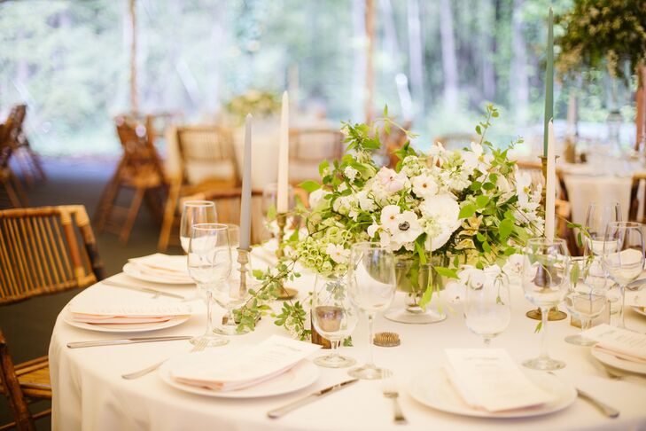 Centerpieces with Anemones and Taper Candles
