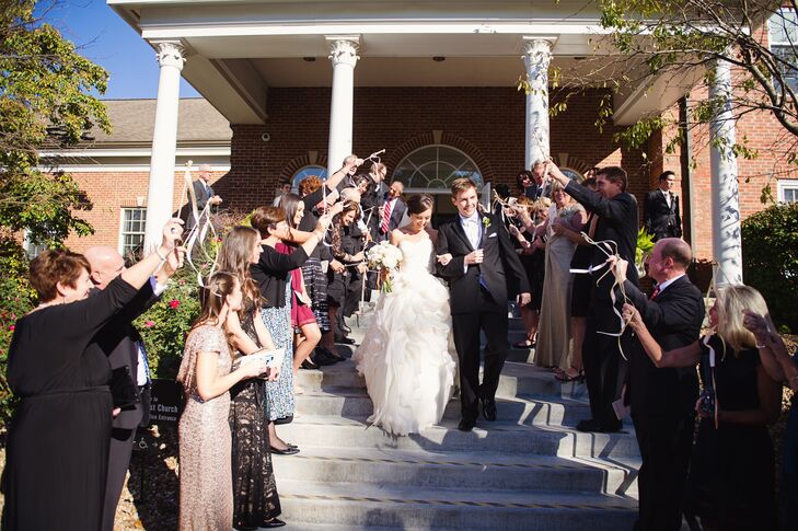 Christine and Keith Gold Ribbon Ceremony Exit
