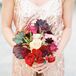 Bohemian Bouquet of Burgundy Dahlias and Garden Roses