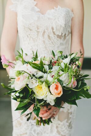 Romantic Garden Rose and Greenery Bouquet