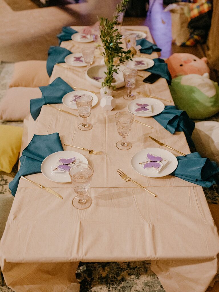 Butterfly Decorations at Reception Kids' Table
