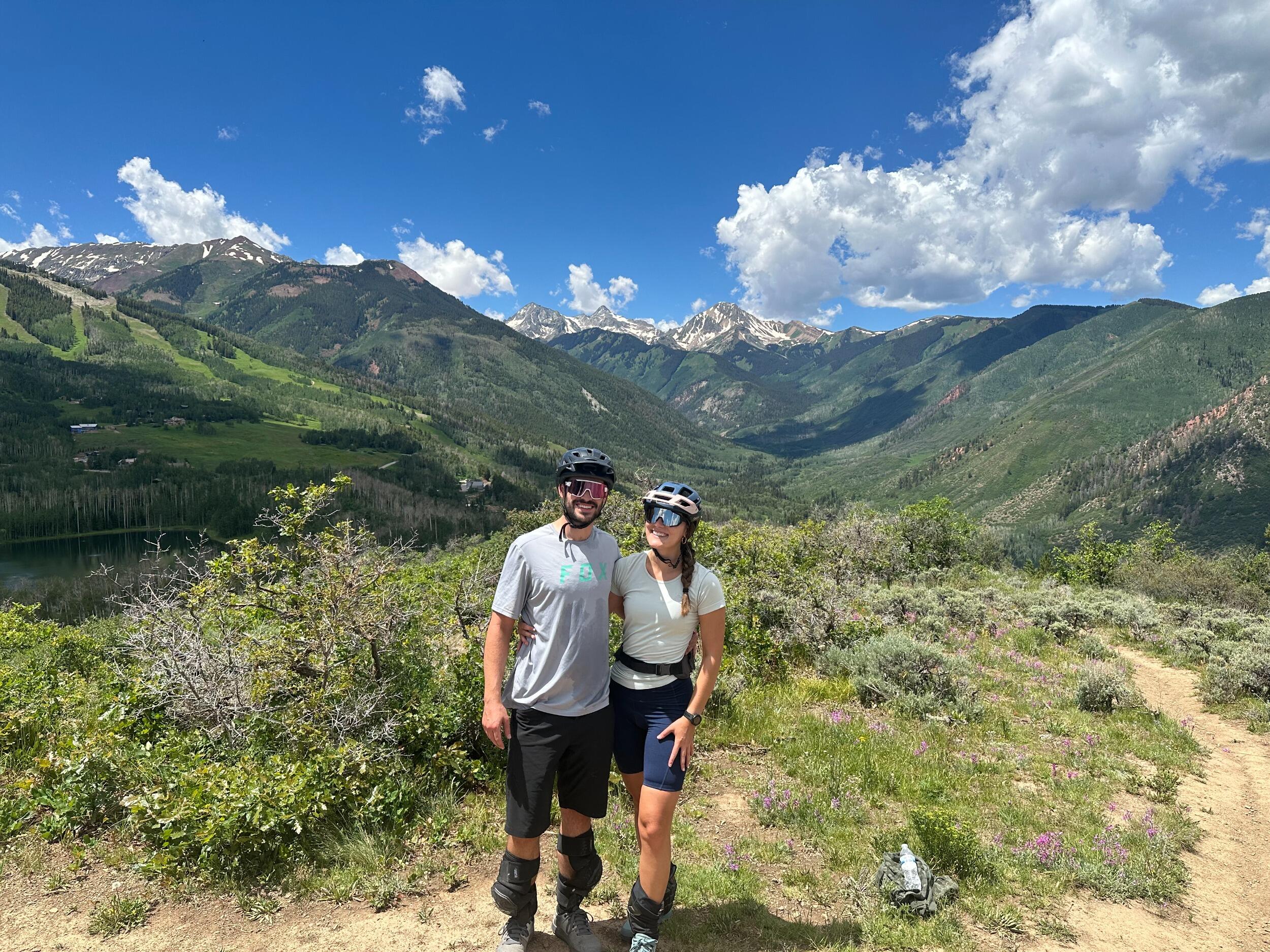 Evan taught Taylor how to mountain bike, which has become one of their favorite activities to do together. 