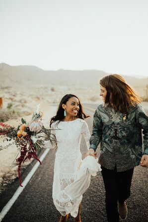 Bohemian Couple at Sacred Sands in Joshua Tree, California