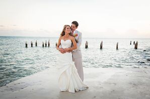 Strapless White Fit-and-Flare Wedding Dress