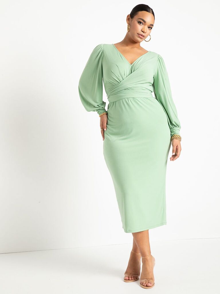 Mint green semi-formal dress from ELOQUII. 