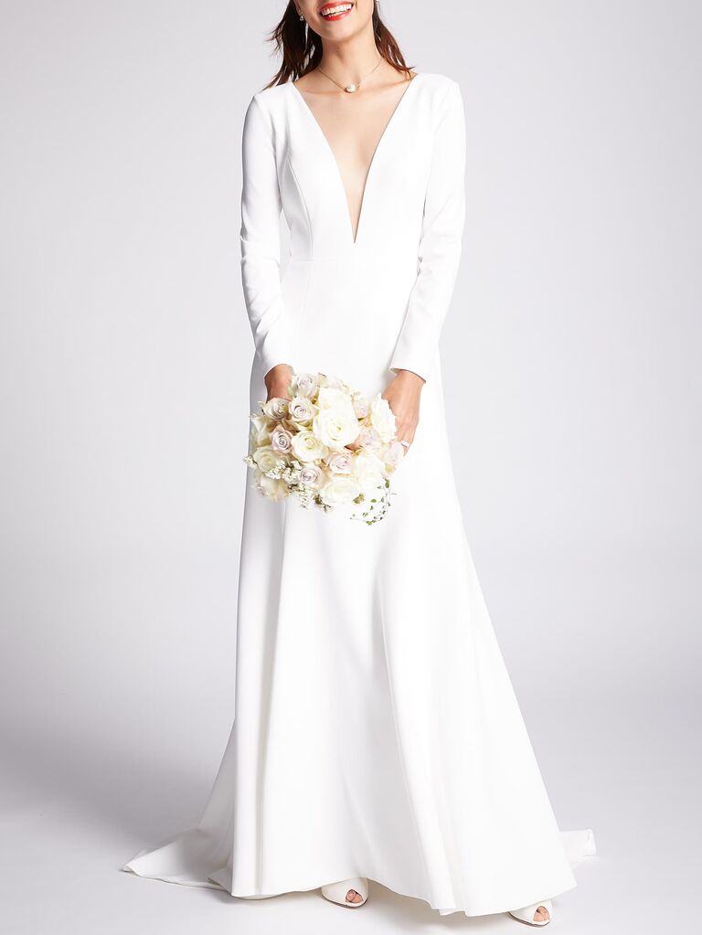 Jenny by Jenny Yoo Blythe plunging crepe wedding gown