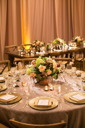 Rose and Wildflower Market Basket Centerpieces