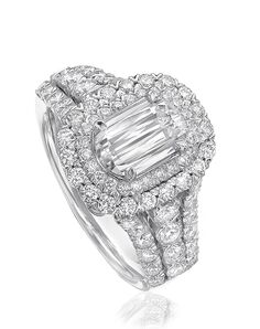 Christopher Designs Glamorous Emerald, Oval Cut Engagement Ring