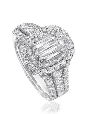 Christopher Designs Glamorous Emerald, Oval Cut Engagement Ring