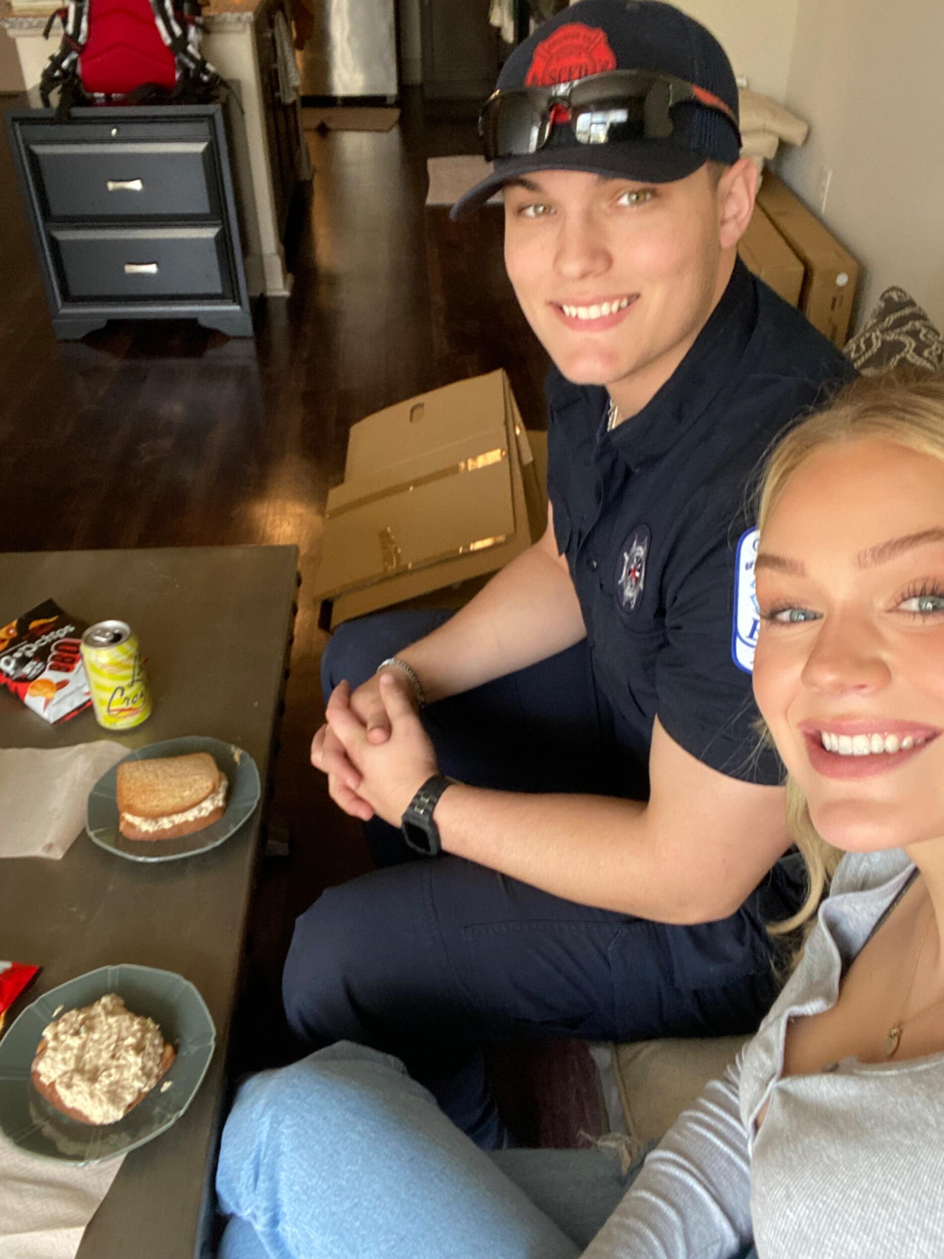 Our first meal together in Ben’s apartment at City Walk.